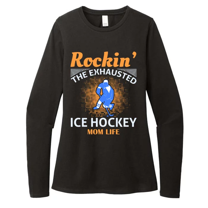 Rockin' The Exhausted Ice Hockey Mom Life Womens CVC Long Sleeve Shirt