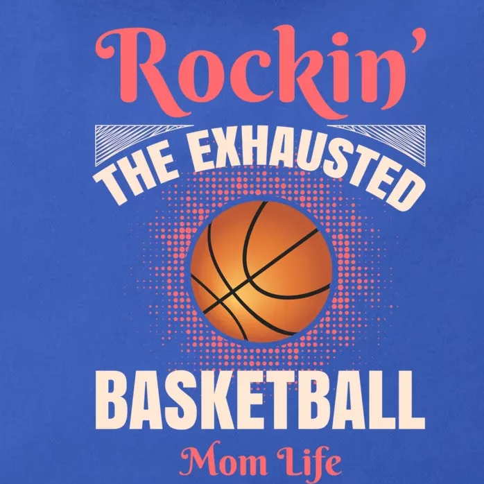 Rockin' The Exhausted Basketball Mom Life Basketball Meaningful Gift Zip Tote Bag