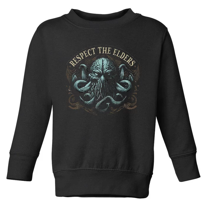 Respect The Elders Cosmic Horror Cthulhu Toddler Sweatshirt