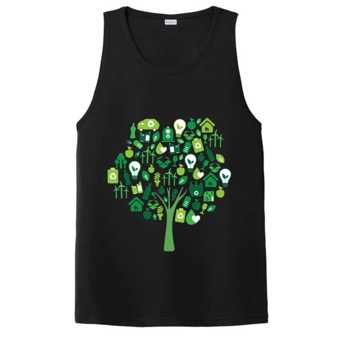 Recycle Tree Environt And Earth Day Ecology Green Energy Gift Performance Tank