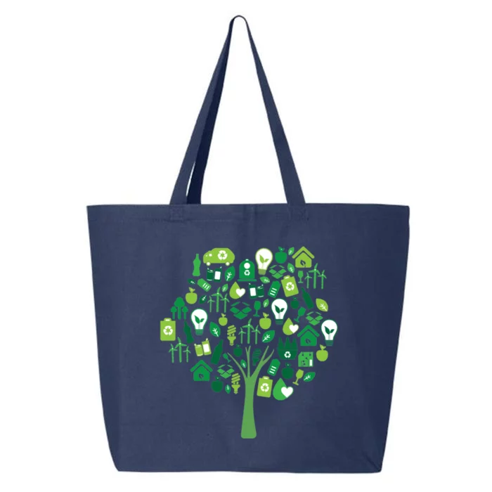 Recycle Tree Environt And Earth Day Ecology Green Energy Gift 25L Jumbo Tote