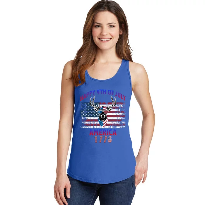 Roosevelt Tule Elk America Independence Day 4th July 1776 Gift Ladies Essential Tank