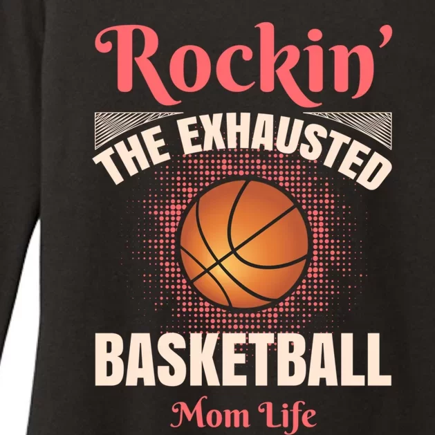 Rockin' The Exhausted Basketball Mom Life Basketball Cute Gift Womens CVC Long Sleeve Shirt