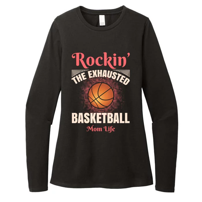 Rockin' The Exhausted Basketball Mom Life Basketball Cute Gift Womens CVC Long Sleeve Shirt