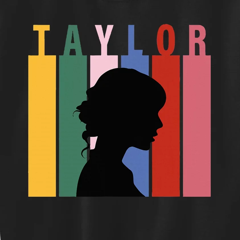 Retro Taylor First Name Personalized Groovy Birthday Girl Kids Sweatshirt