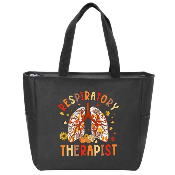 Respiratory Therapist Fall Lung Thanksgiving Pulmonologist Zip Tote Bag