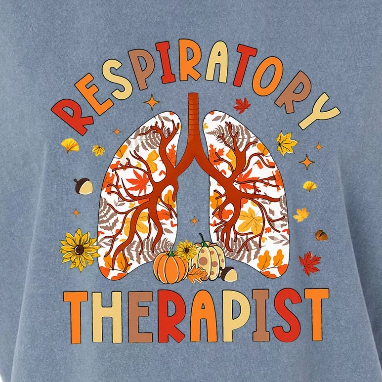 Respiratory Therapist Fall Lung Thanksgiving Pulmonologist Garment-Dyed Women's Muscle Tee