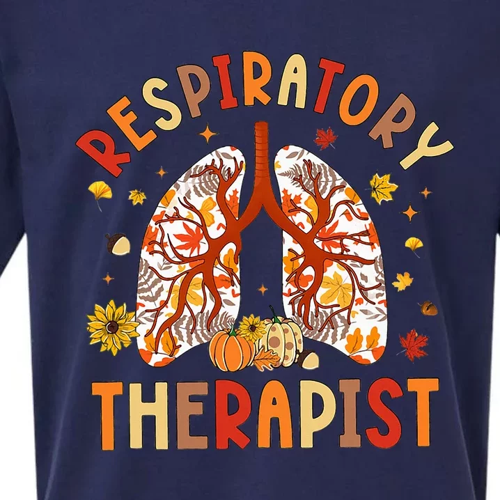 Respiratory Therapist Fall Lung Thanksgiving Pulmonologist Sueded Cloud Jersey T-Shirt