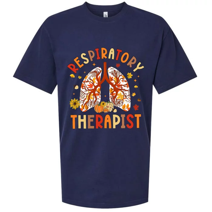 Respiratory Therapist Fall Lung Thanksgiving Pulmonologist Sueded Cloud Jersey T-Shirt