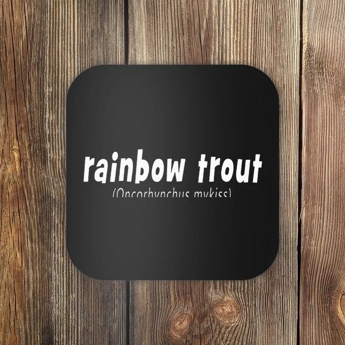 Rainbow Trout Fly Fishing With Scientific Name Coaster