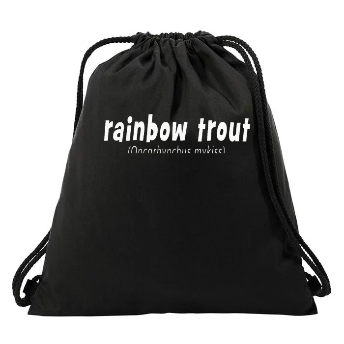 Rainbow Trout Fly Fishing With Scientific Name Drawstring Bag