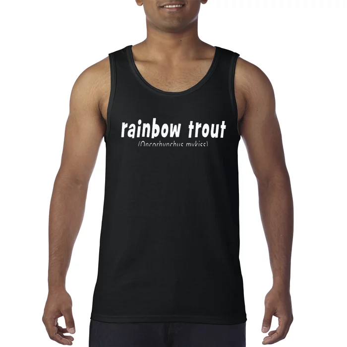 Rainbow Trout Fly Fishing With Scientific Name Tank Top