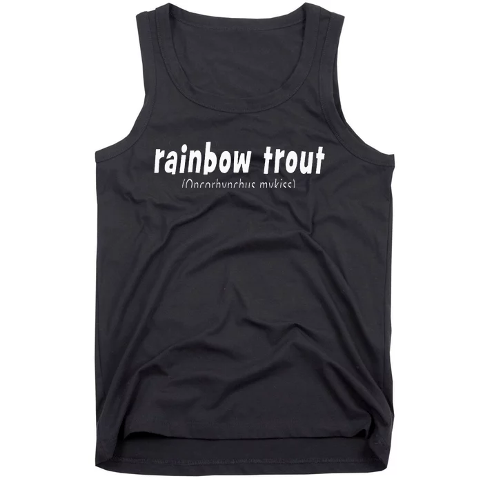 Rainbow Trout Fly Fishing With Scientific Name Tank Top