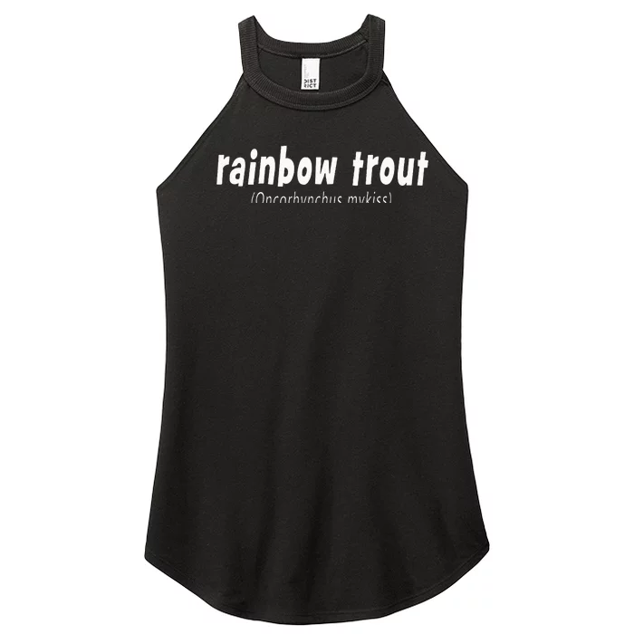 Rainbow Trout Fly Fishing With Scientific Name Women’s Perfect Tri Rocker Tank