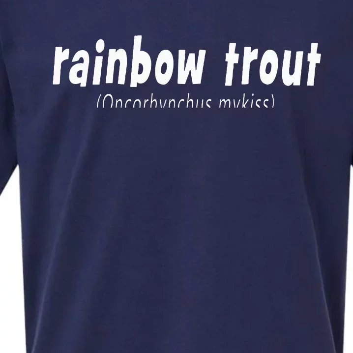 Rainbow Trout Fly Fishing With Scientific Name Sueded Cloud Jersey T-Shirt