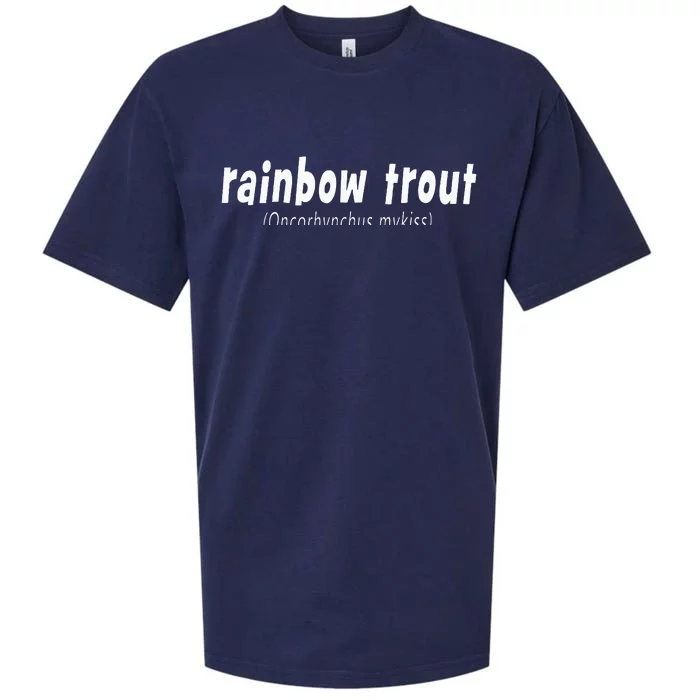 Rainbow Trout Fly Fishing With Scientific Name Sueded Cloud Jersey T-Shirt