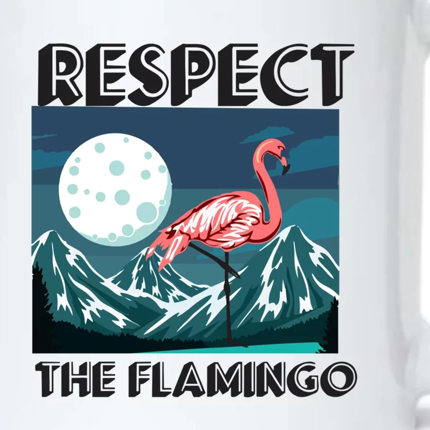 Respect The Flamingo Funny Animal Bird Gift Black Color Changing Mug