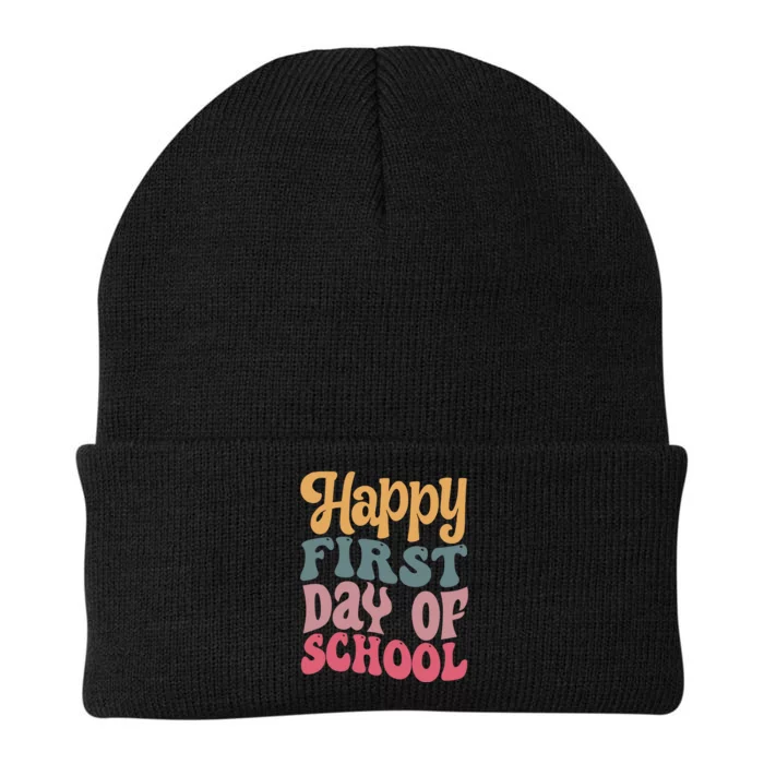 Retro Teacher First Day Of School Teaching Squad Back To School Teacher Knit Cap Winter Beanie