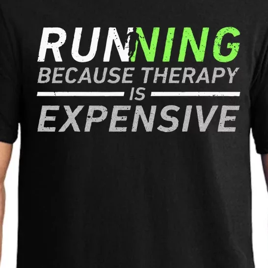 Running Therapy Funny Marathon Racer Runner Run Humor Outfit Pajama Set