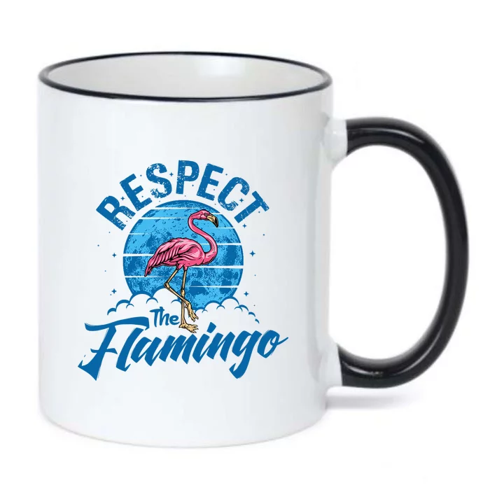 Respect The Flamingo, Funny Animal Black Color Changing Mug