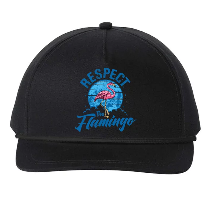 Respect The Flamingo, Funny Animal Snapback Five-Panel Rope Hat