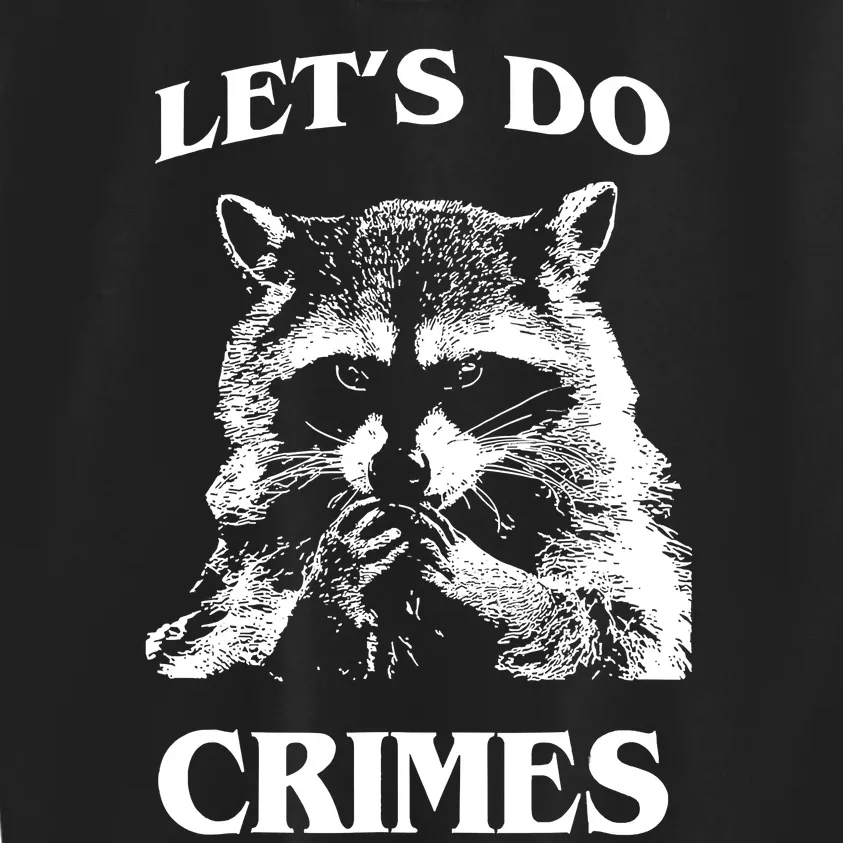 Raccoon Trash Funny Racoon Lets Do Crimes Cute Animals Kids Sweatshirt