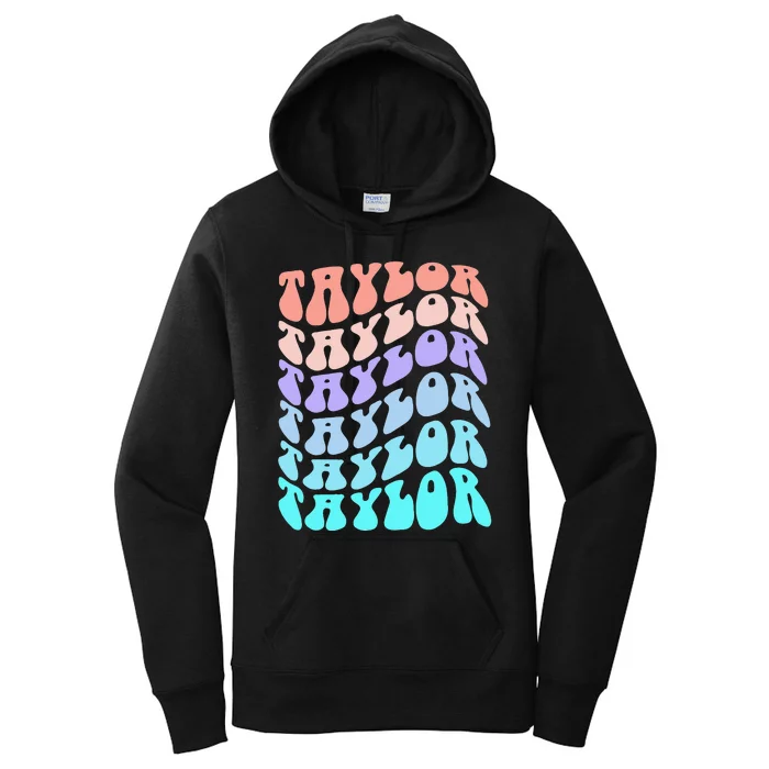 Retro TAYLOR First Name Birthday Women's Pullover Hoodie