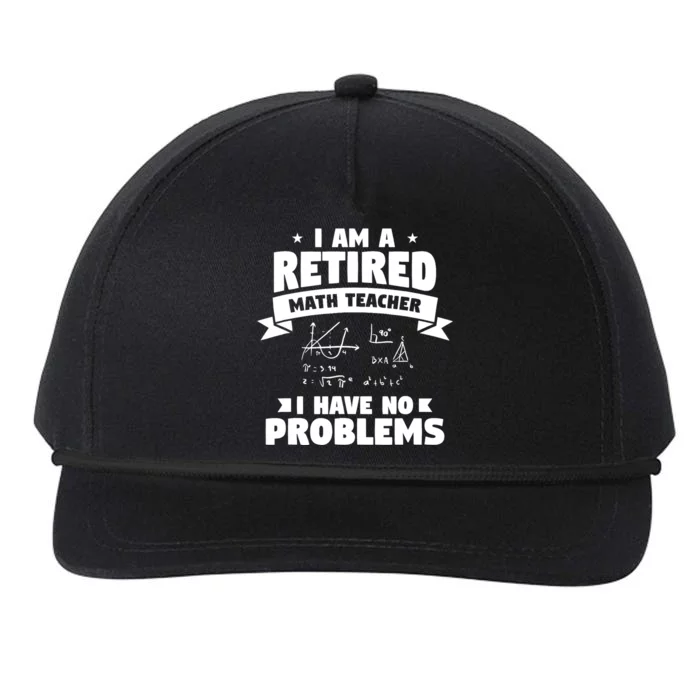 Retired Teacher Funny Retirement Quote For A Math Educator Snapback Five-Panel Rope Hat