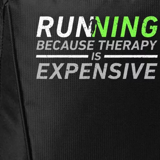 Running Therapy Funny Marathon Racer Runner Run Humor Outfit City Backpack