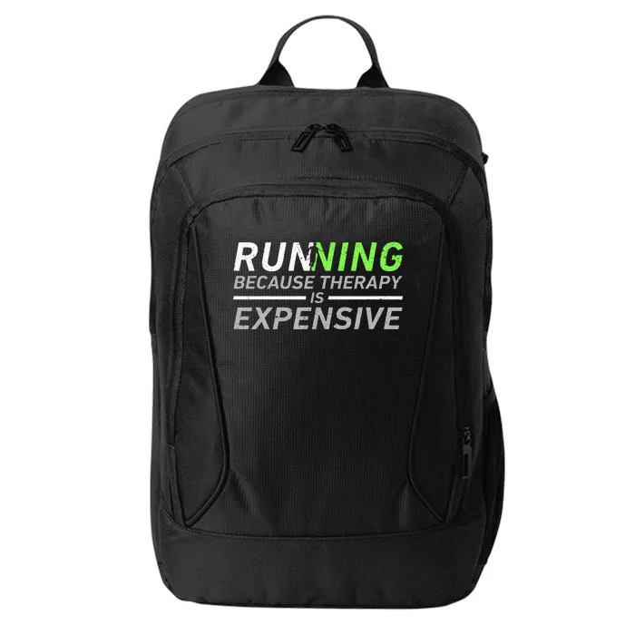 Running Therapy Funny Marathon Racer Runner Run Humor Outfit City Backpack