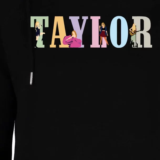 Retro Taylor First Name Personalized Groovy Birthday Girl Womens Funnel Neck Pullover Hood