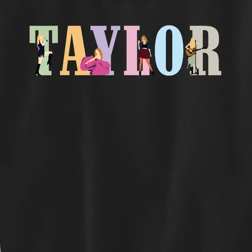 Retro Taylor First Name Personalized Groovy Birthday Girl Kids Sweatshirt