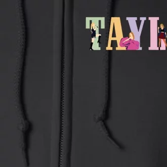 Retro Taylor First Name Personalized Groovy Birthday Girl Full Zip Hoodie