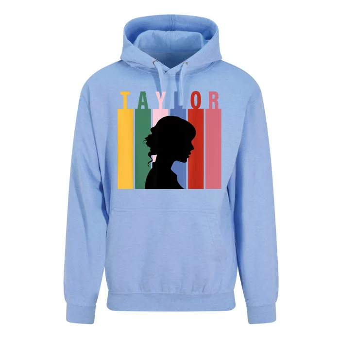 Retro Taylor First Name Personalized Groovy Birthday Girl Unisex Surf Hoodie