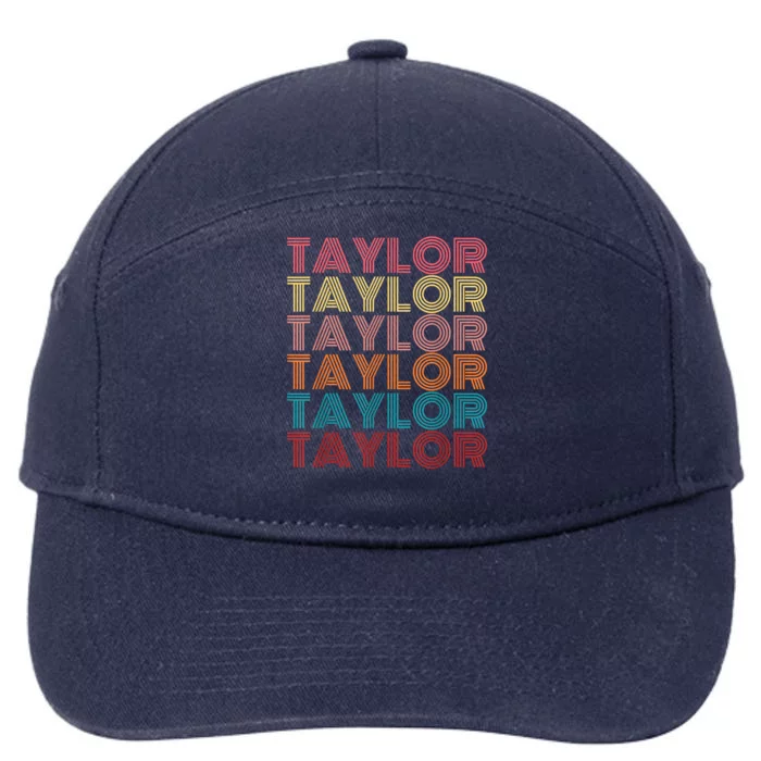 Retro Taylor First Name Personalized Taylor 7-Panel Snapback Hat