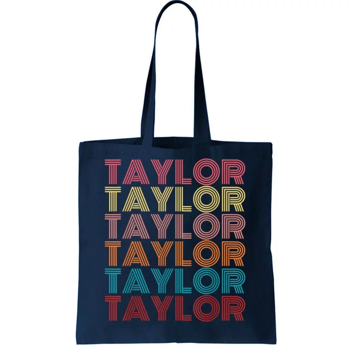 Retro Taylor First Name Personalized Taylor Tote Bag