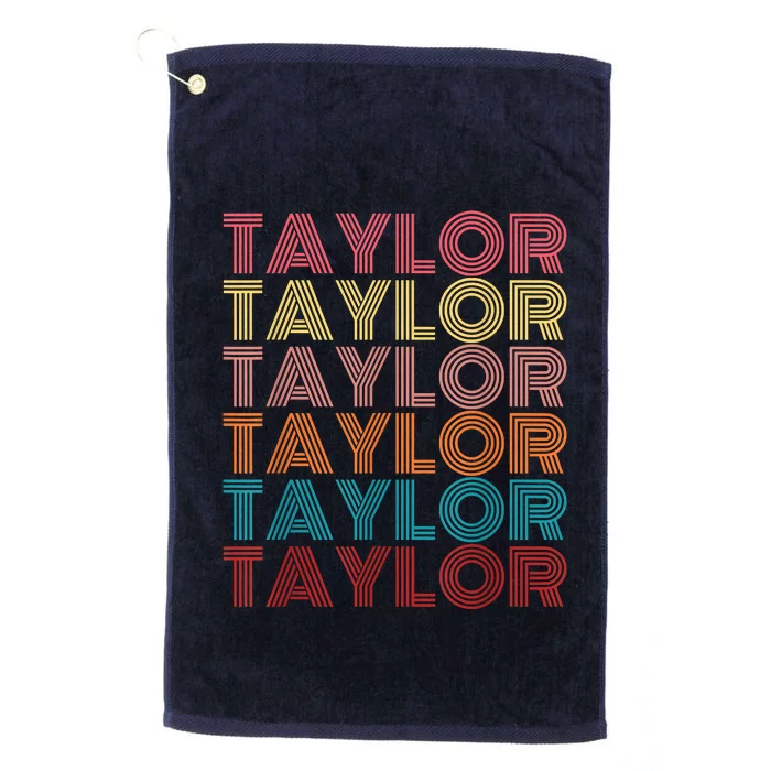 Retro Taylor First Name Personalized Taylor Platinum Collection Golf Towel