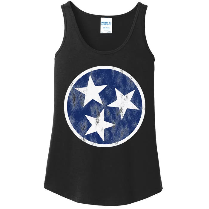 Retro Tennessee Flag Star Logo Volunteer State Nashville TN Ladies Essential Tank