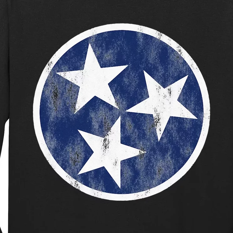 Retro Tennessee Flag Star Logo Volunteer State Nashville TN Tall Long Sleeve T-Shirt