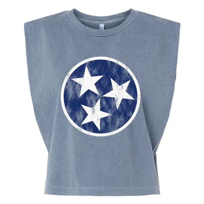 Retro Tennessee Flag Star Logo Volunteer State Nashville TN Garment-Dyed Women's Muscle Tee