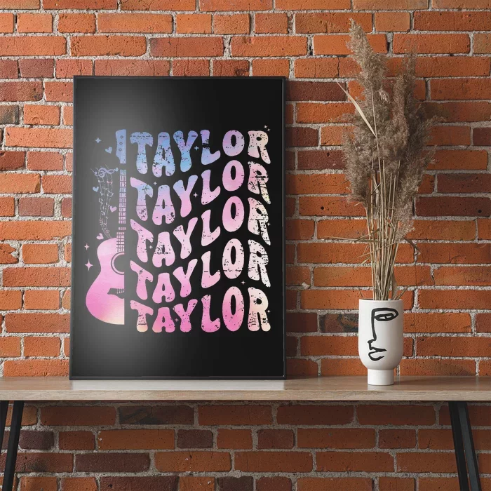 Retro Taylor First Name Retro Taylor Personalized Name Poster