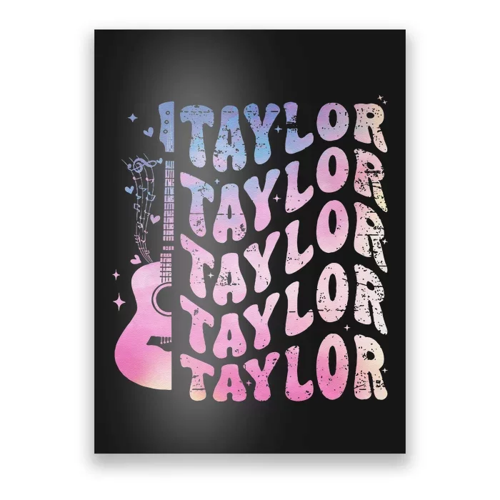 Retro Taylor First Name Retro Taylor Personalized Name Poster