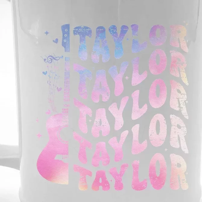 Retro Taylor First Name Retro Taylor Personalized Name Front & Back Beer Stein