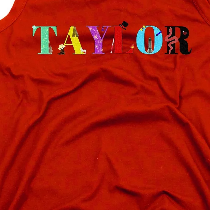 Retro Taylor First Name Personalized Groovy Birthday Tank Top