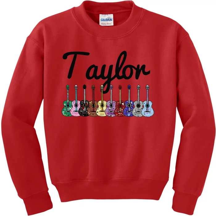 Retro Taylor First Name Personalized Groovy Birthday Kids Sweatshirt