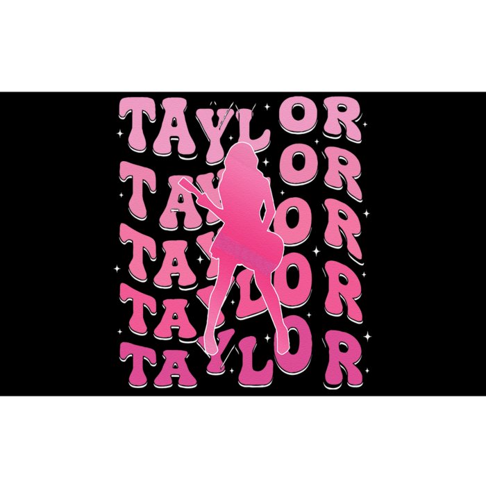 Retro Taylor First Name Personalized Groovy 80S Pin.K Bumper Sticker