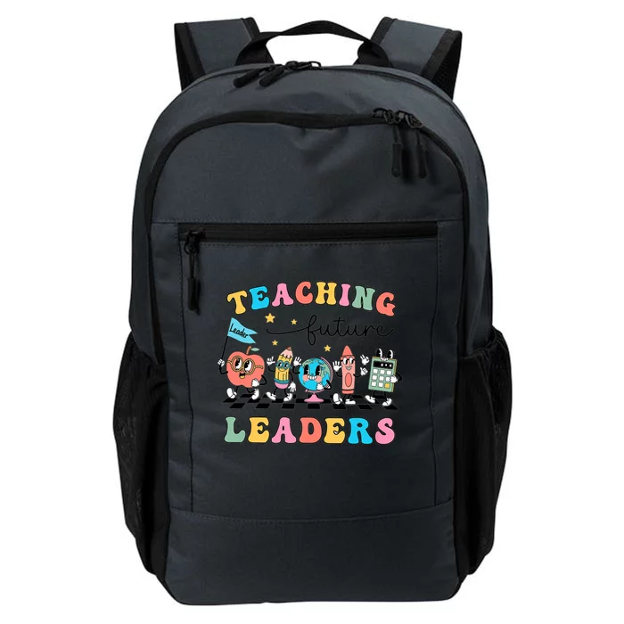 Retro Teaching Future Leaders Groovy Teacher Back To School Daily Commute Backpack