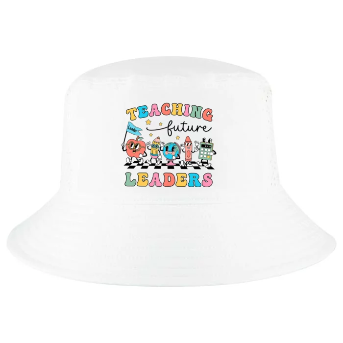 Retro Teaching Future Leaders Groovy Teacher Back To School Cool Comfort Performance Bucket Hat