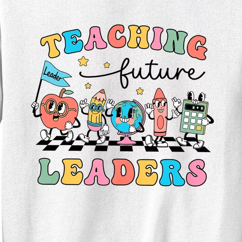 Retro Teaching Future Leaders Groovy Teacher Back To School Sweatshirt