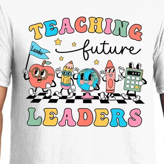 Retro Teaching Future Leaders Groovy Teacher Back To School Pajama Set